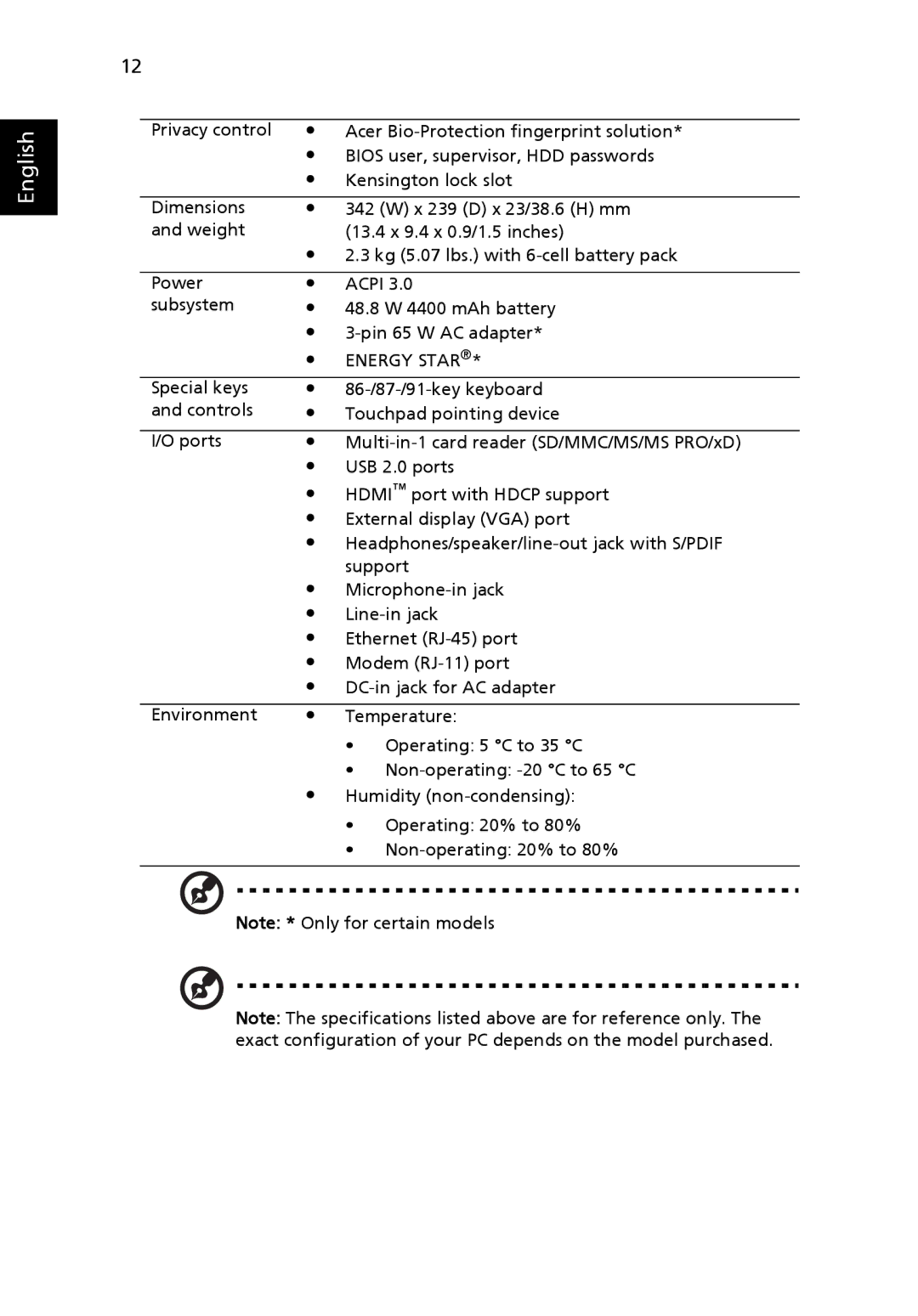 Acer 4740 Series manual Energy Star 