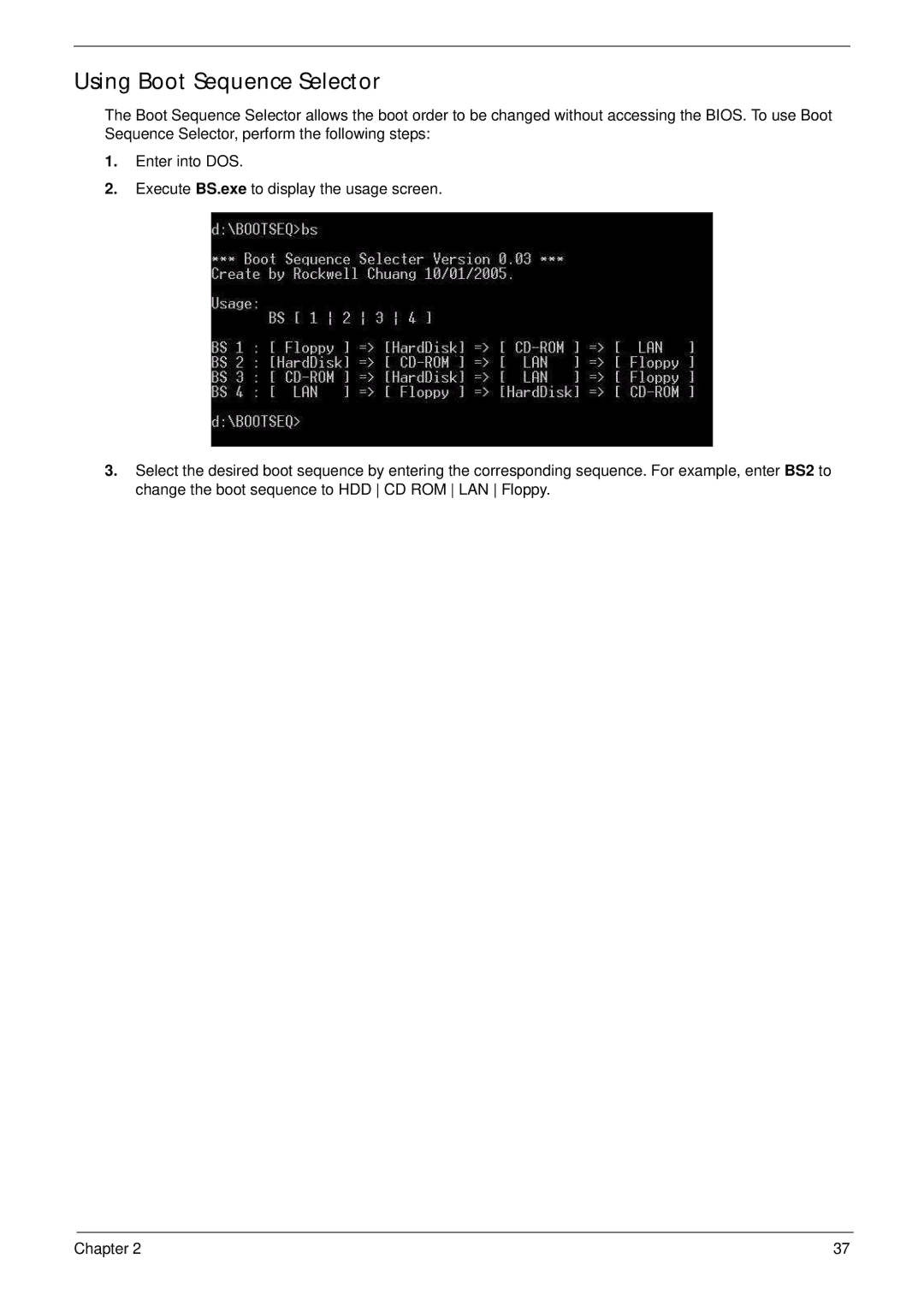 Acer 4745 manual Using Boot Sequence Selector 