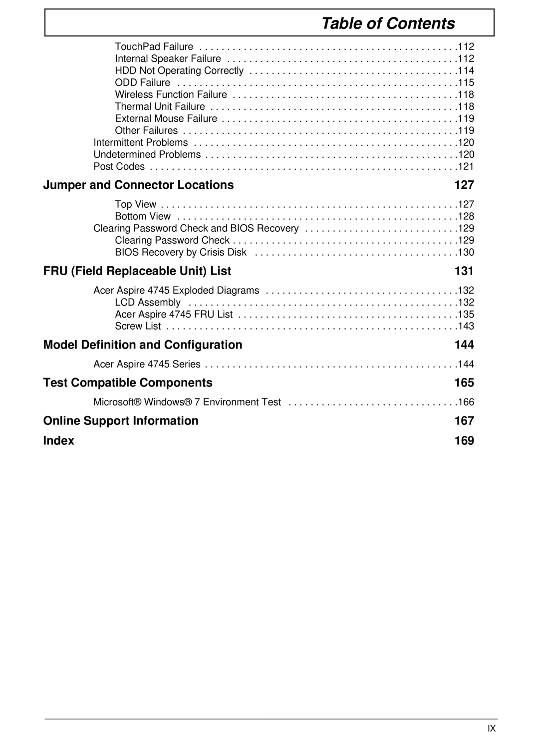 Acer manual Acer Aspire 4745 Series, Microsoft Windows 7 Environment Test 