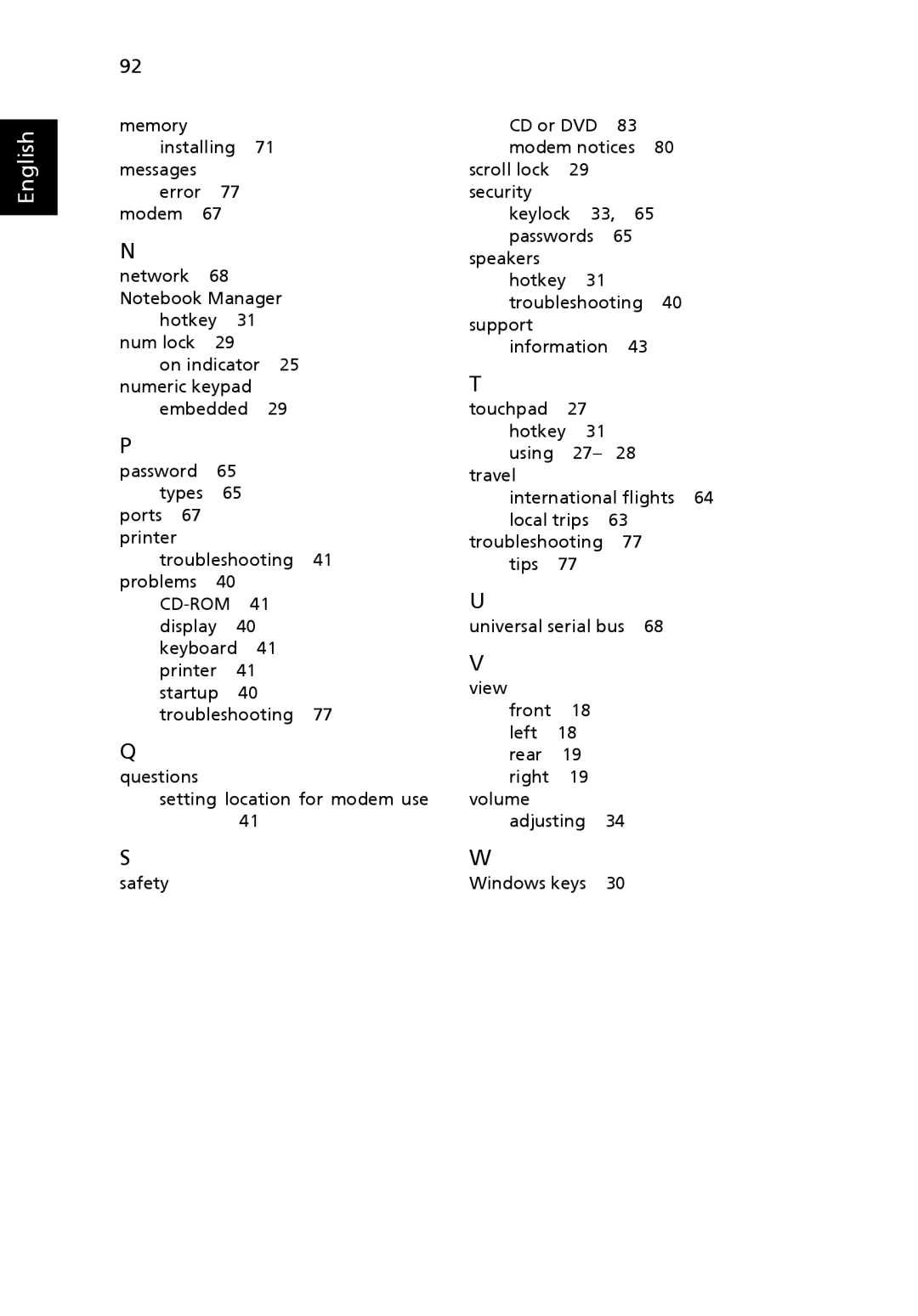 Acer 4920, MS2219 manual English 