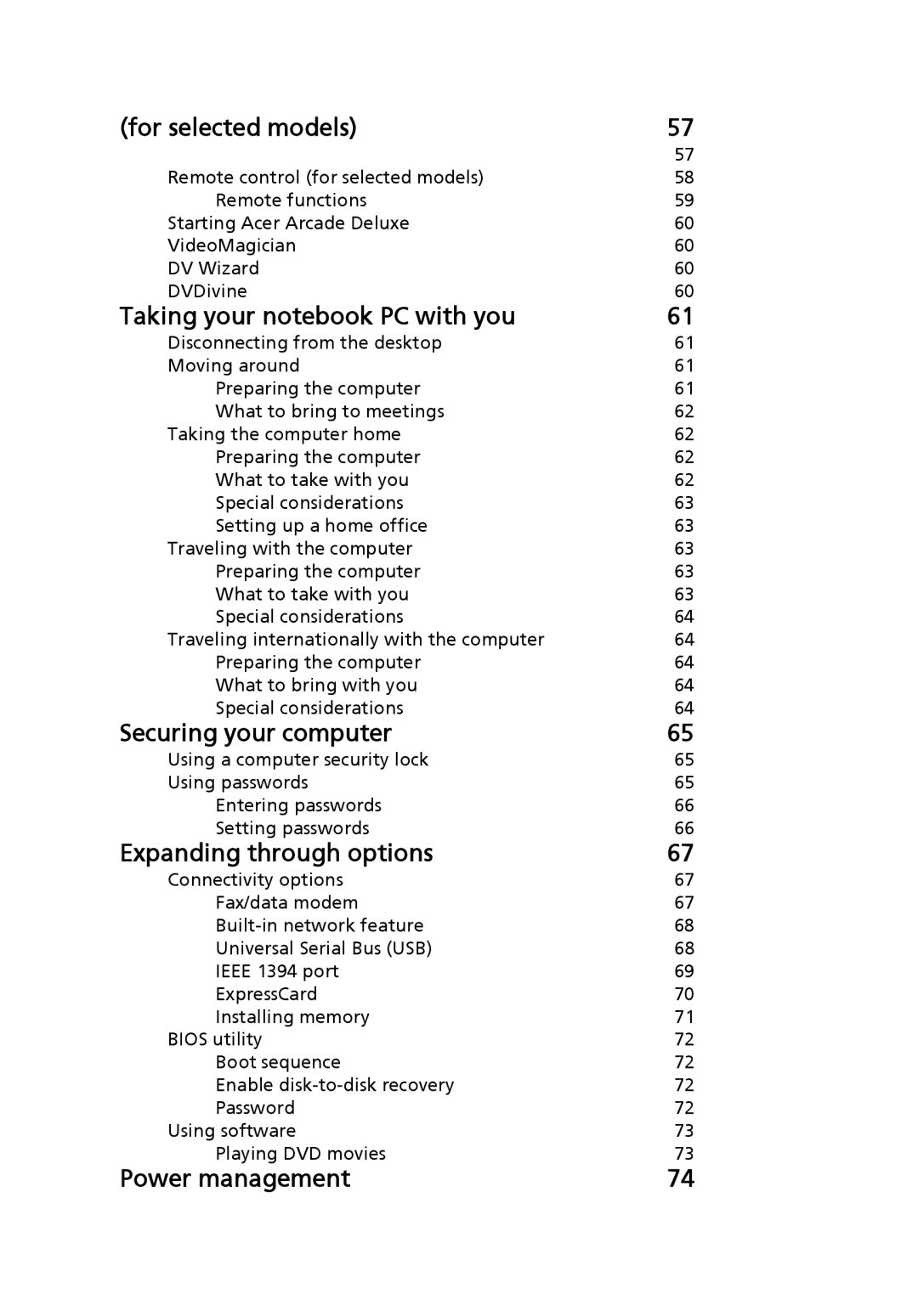 Acer 4920, MS2219 manual Securing your computer 