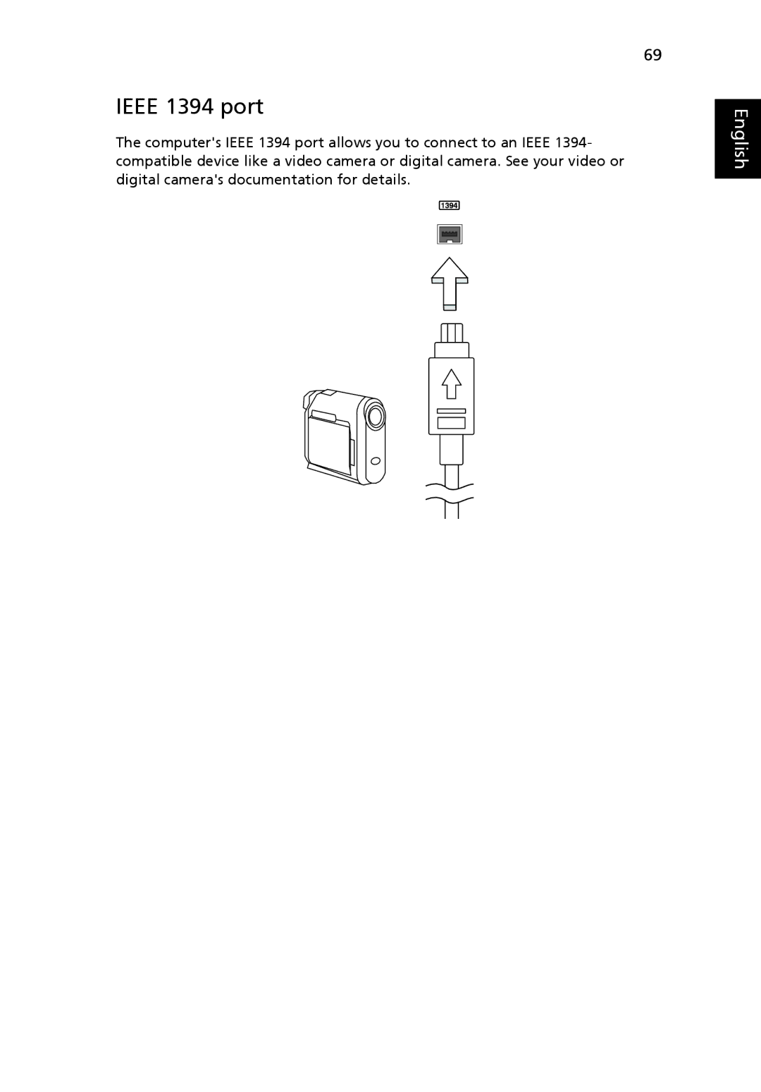 Acer MS2219, 4920 manual Ieee 1394 port 