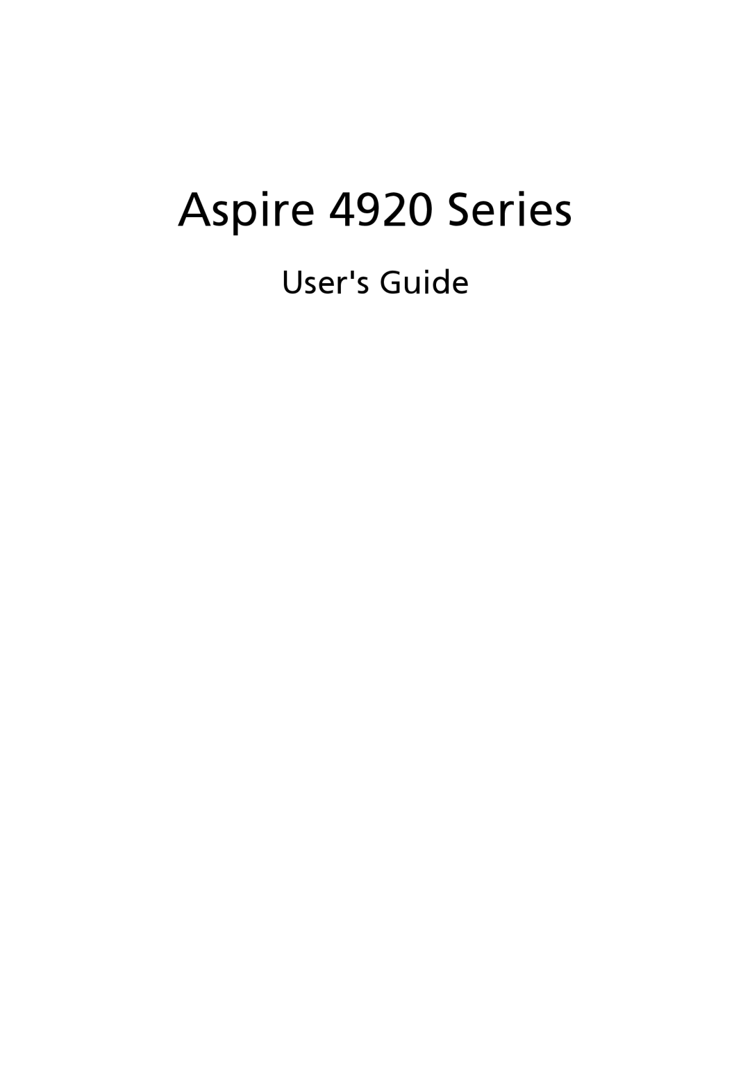 Acer MS2219 manual Users Guide, Aspire 4920 Series 