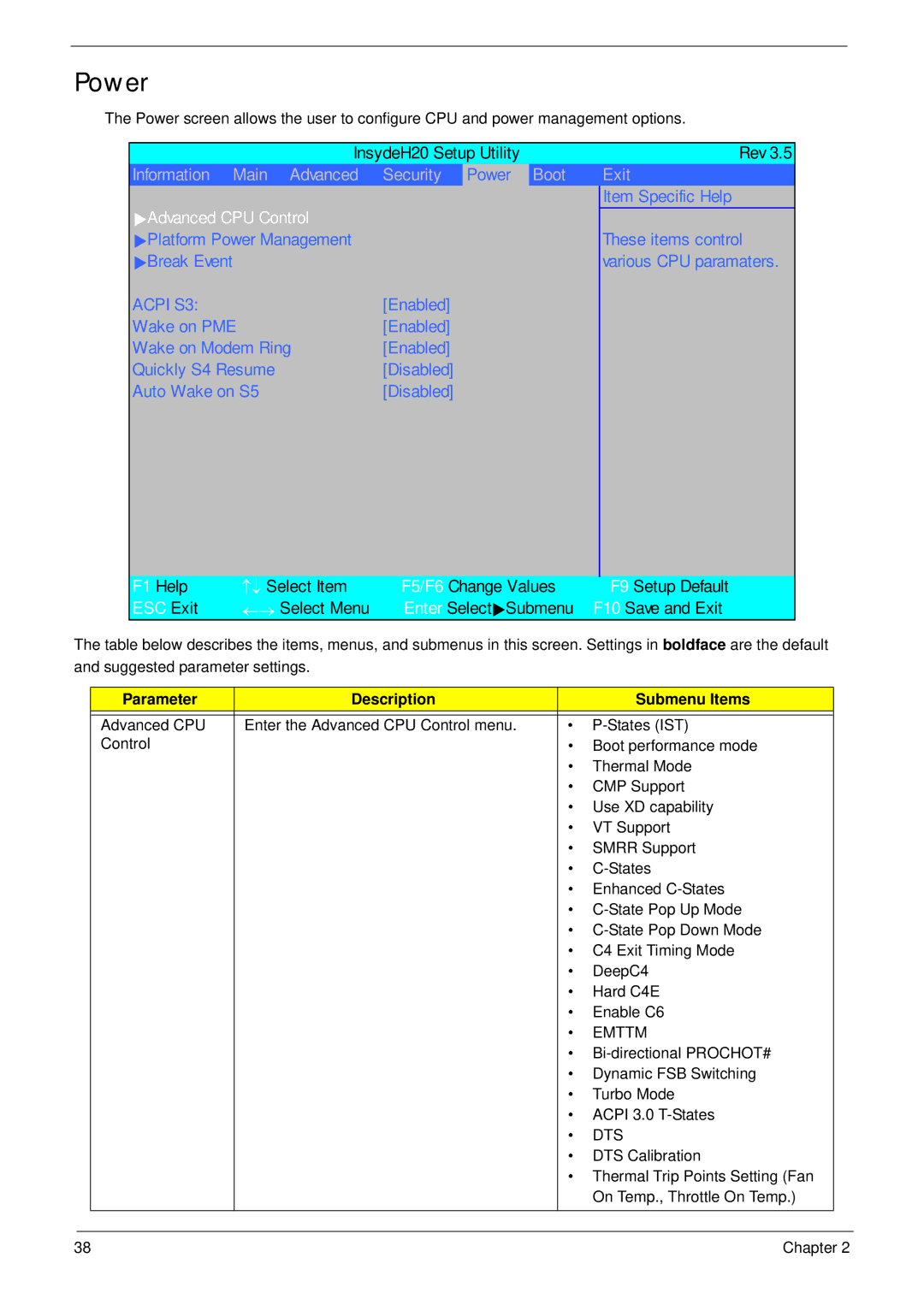 Acer 4935G SERIES manual Power, Emttm, Dts 