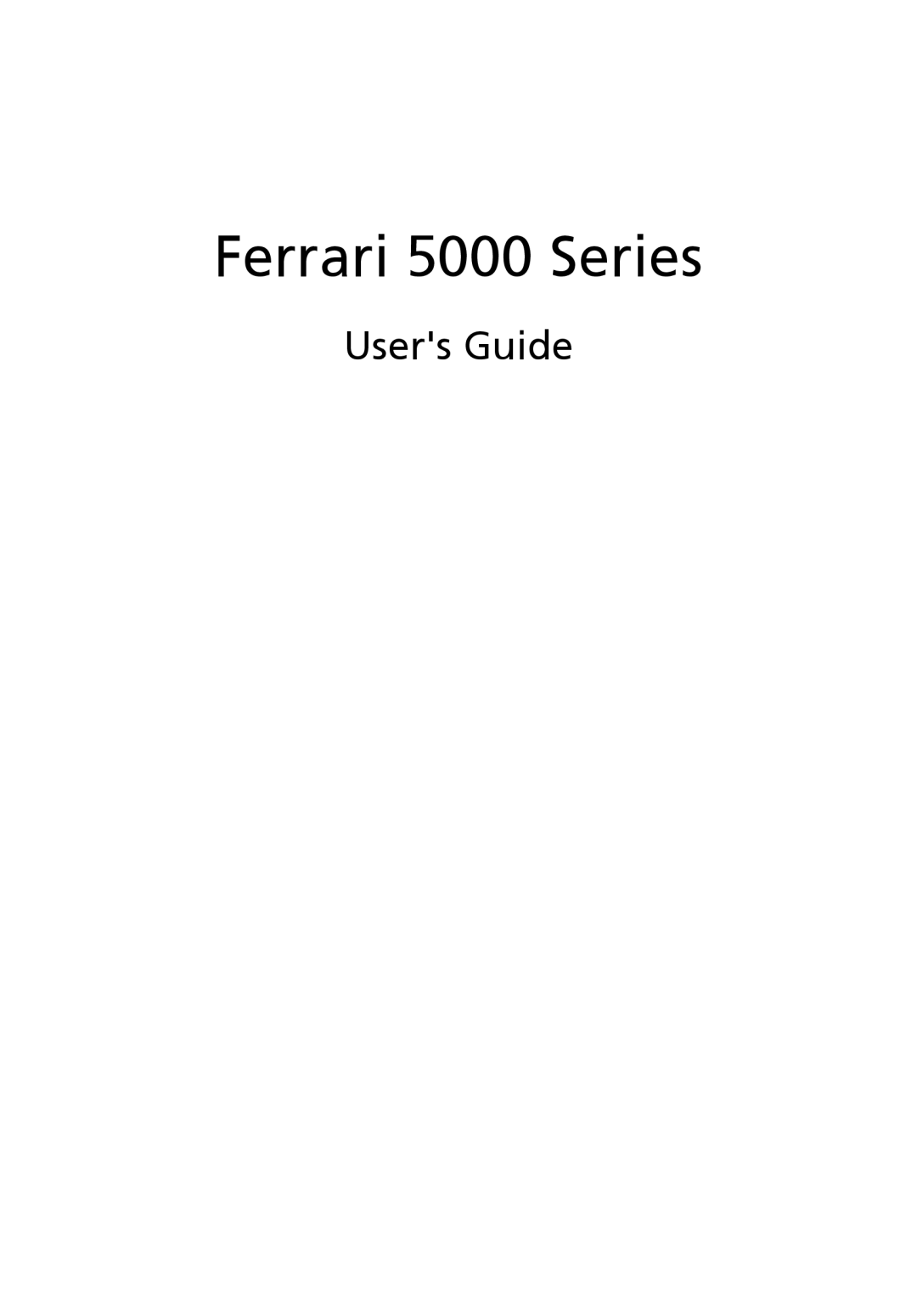 Acer manual Ferrari 5000 Series, Users Guide 