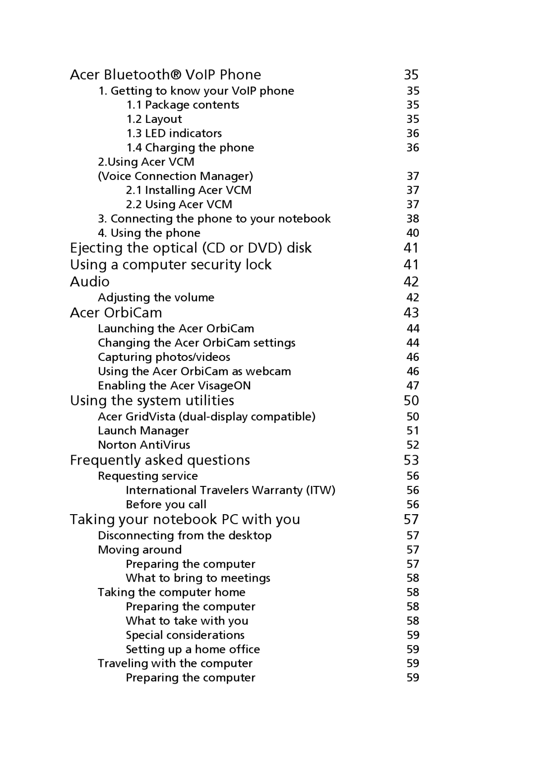 Acer 5000 Series manual Using the system utilities 