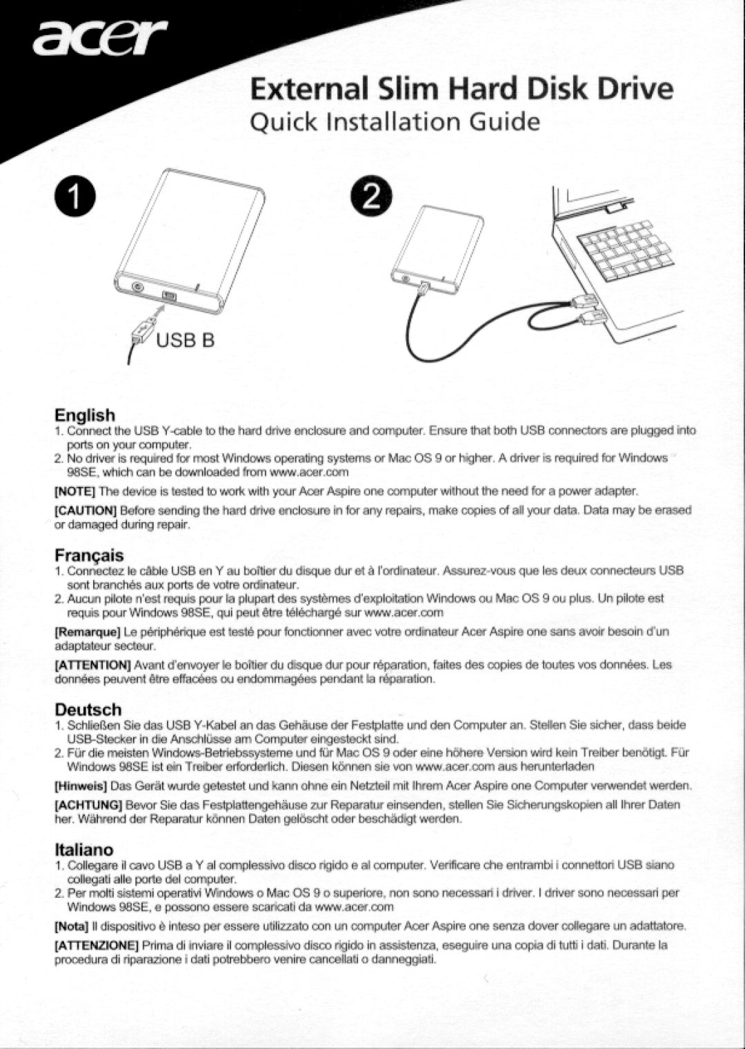 Acer 500GB manual 