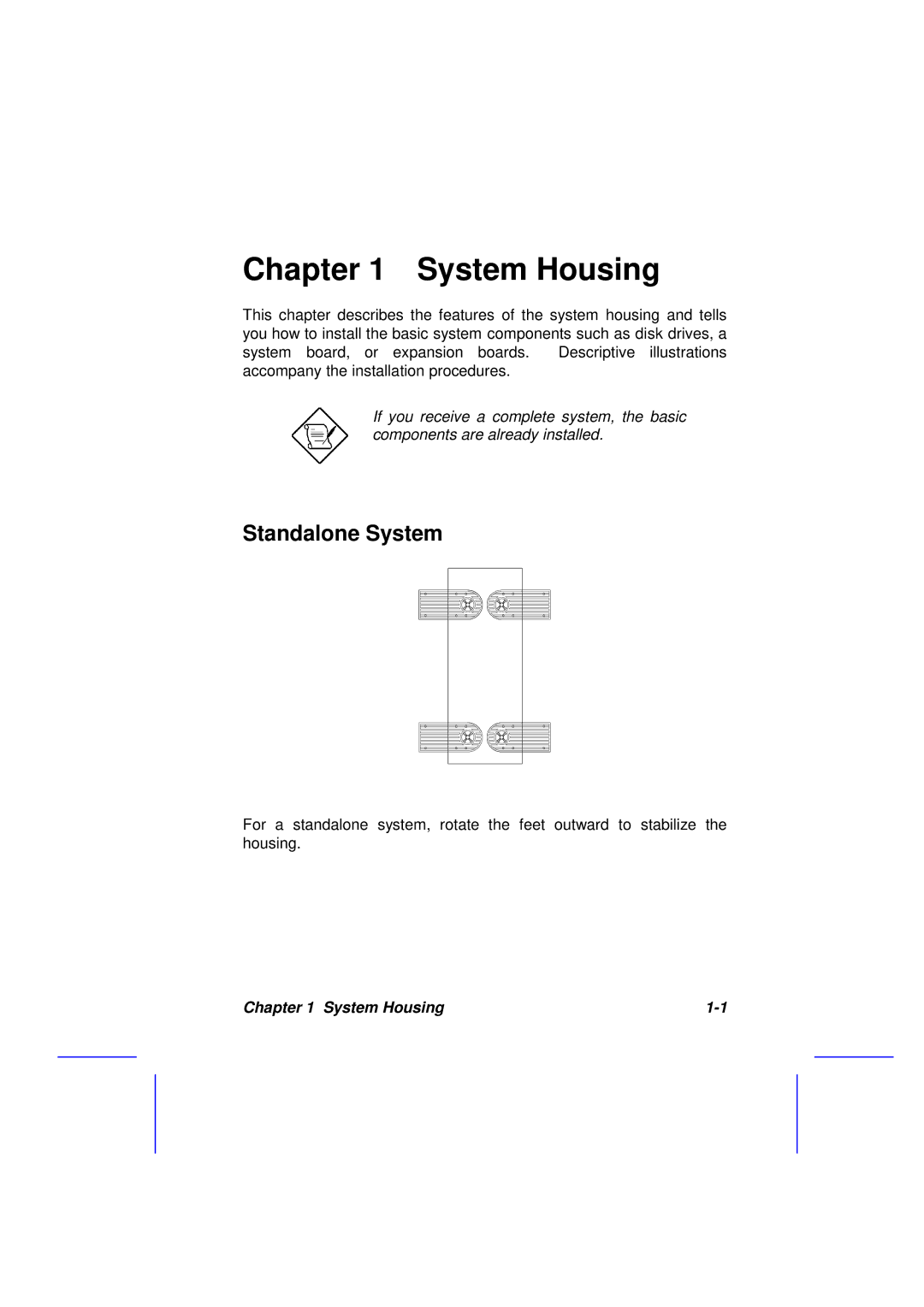 Acer 500L manual System Housing, Standalone System 