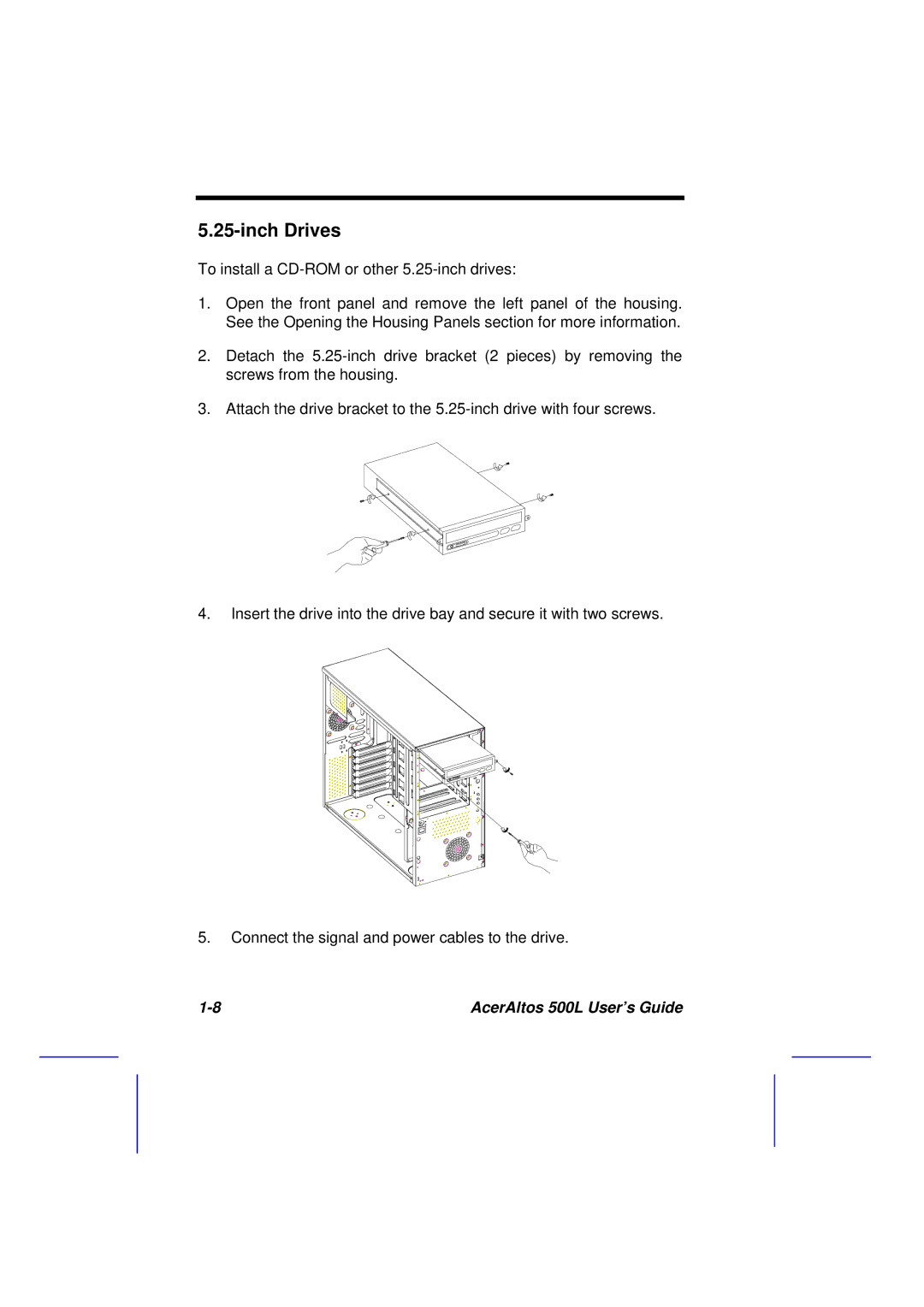 Acer 500L manual Inch Drives 