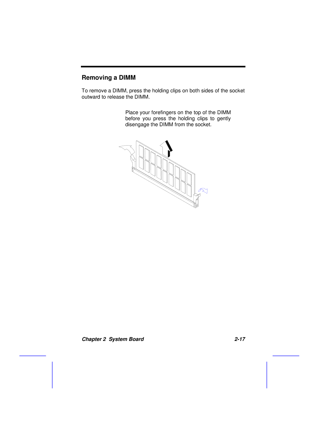 Acer 500L manual Removing a Dimm 