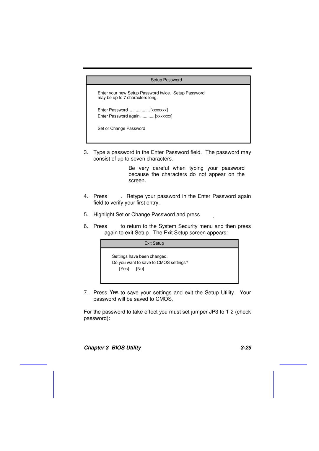 Acer 500L manual Set or Change Password 