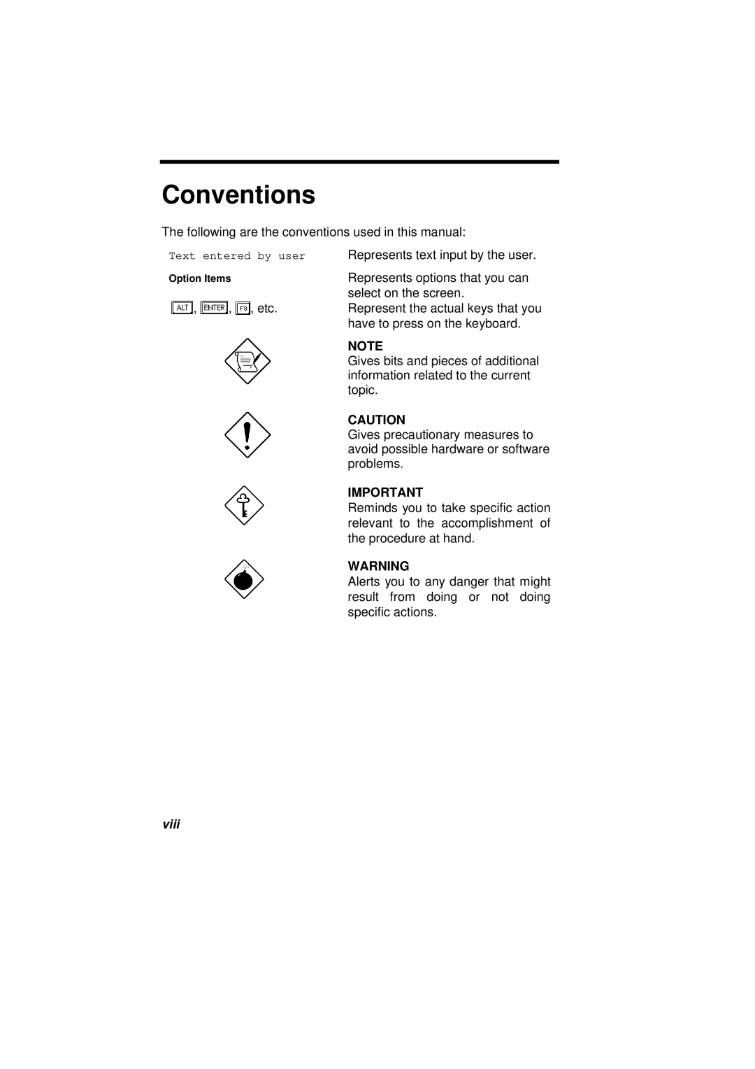 Acer 500L manual Conventions 