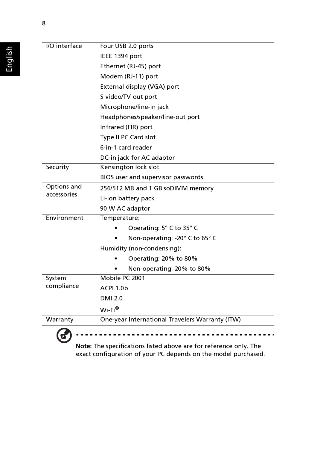 Acer 5020 Series, 3020 Series manual English 