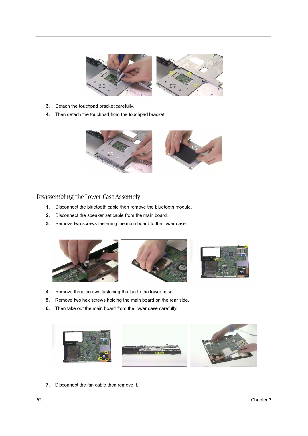 Acer 5020 manual Disassembling the Lower Case Assembly 