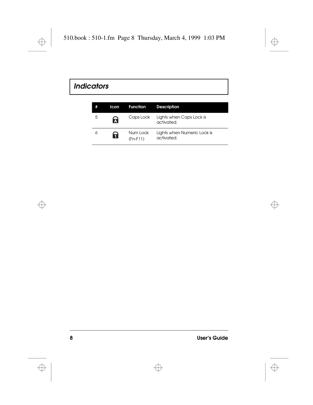 Acer 510 Series manual Book 510-1.fm Page 8 Thursday, March 4, 1999 103 PM 