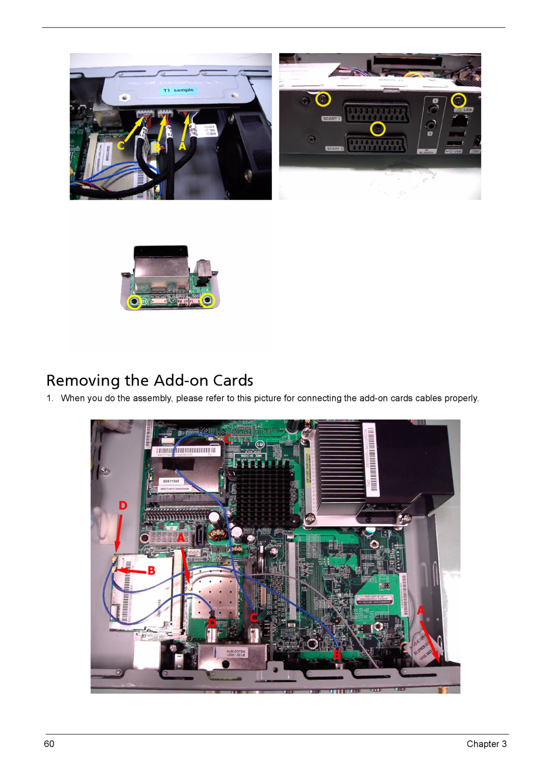 Acer 510 manual Removing the Add-on Cards 