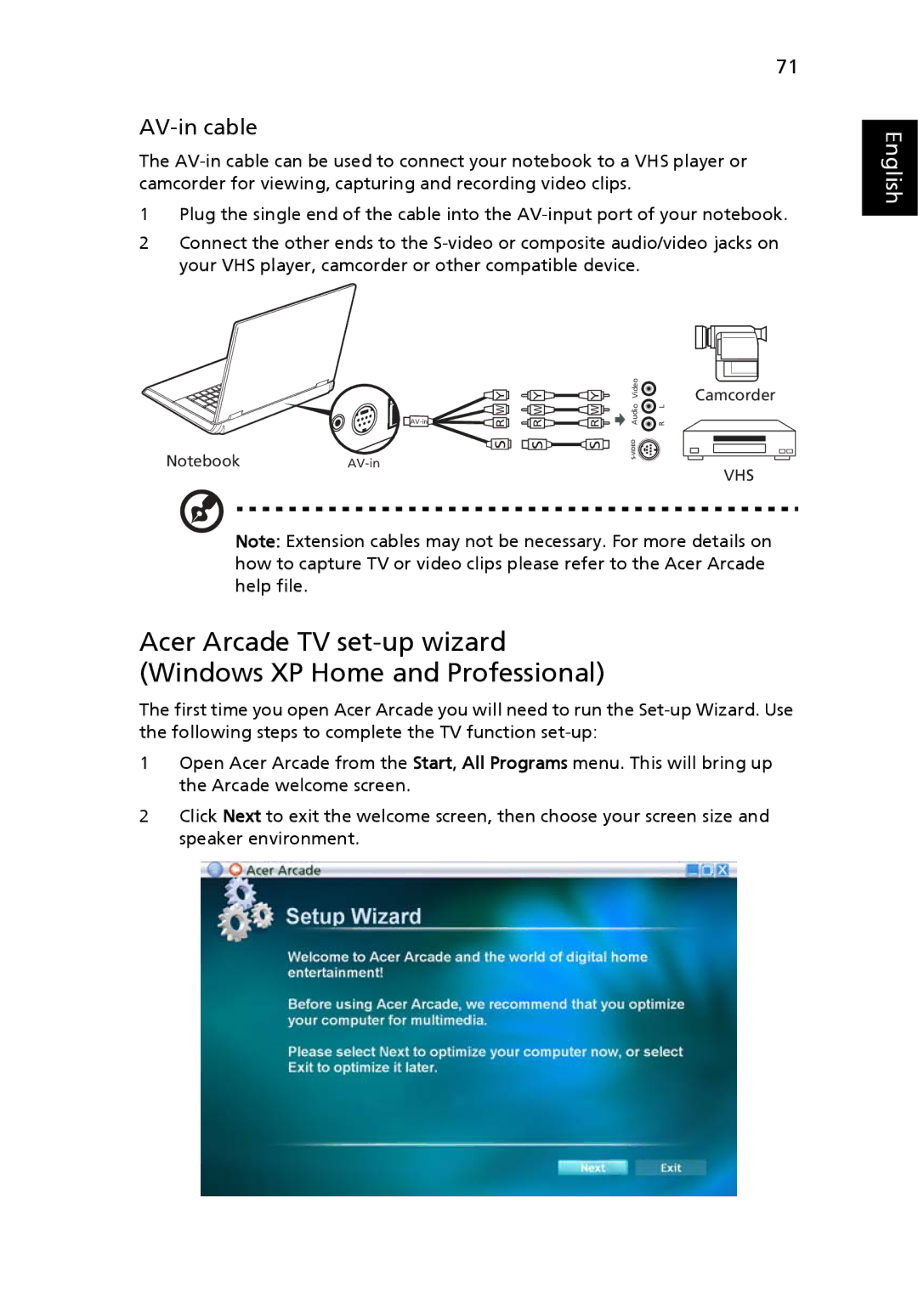 Acer 5110, 5100, 3100 manual AV-in cable 