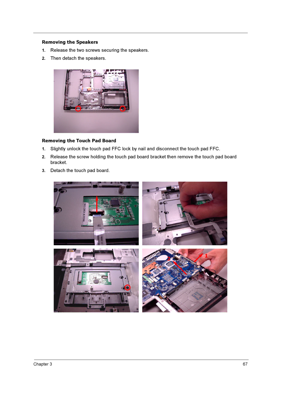 Acer 5210 manual Removing the Speakers 