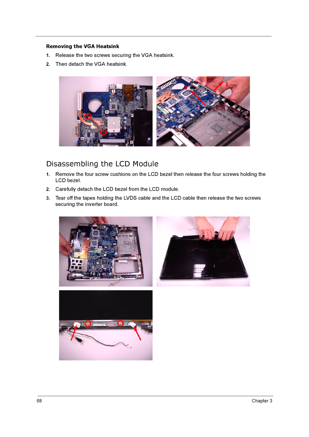 Acer 5210 manual Disassembling the LCD Module 