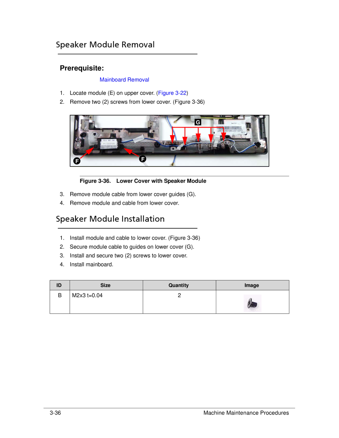 Acer 522 manual Speaker Module Removal, Speaker Module Installation 