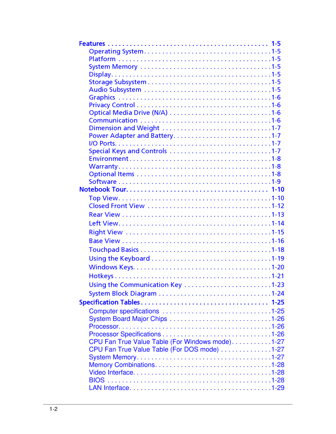 Acer 522 manual Features 