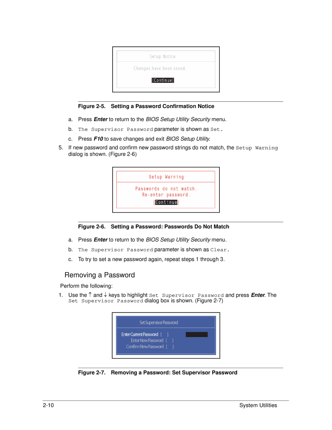 Acer 522 manual Removing a Password 