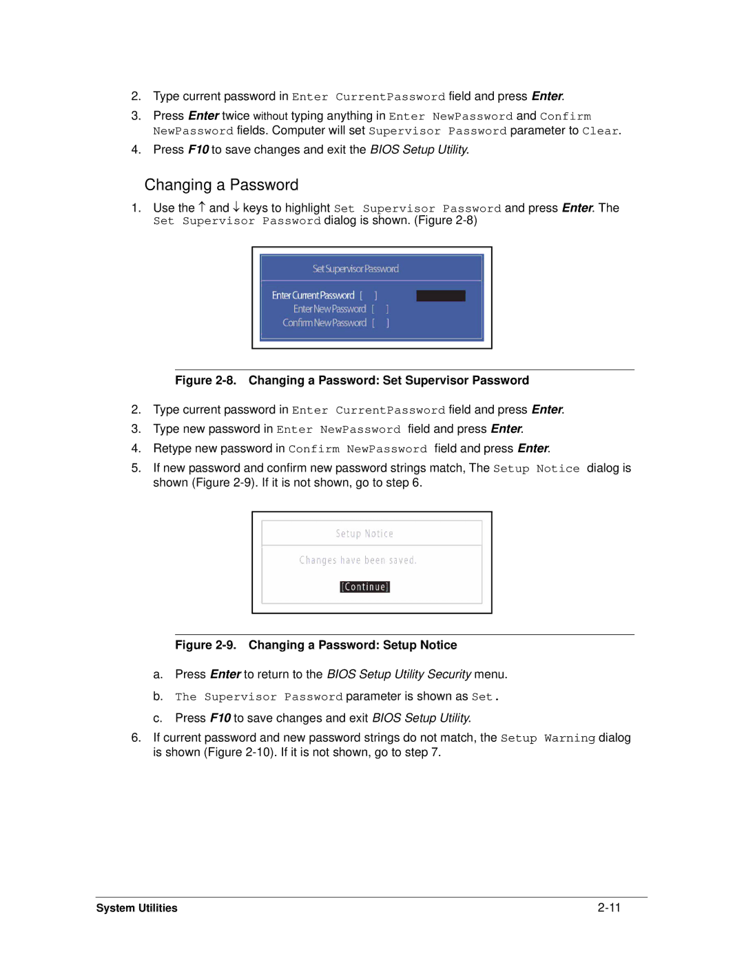 Acer 522 manual Changing a Password 