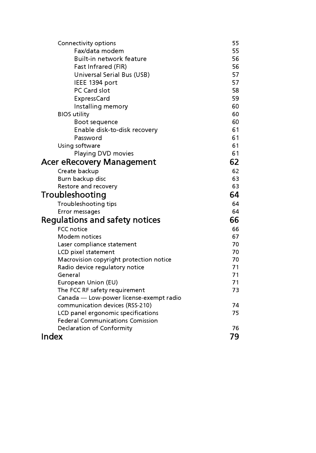 Acer 5220G, MS2210 manual Acer eRecovery Management 