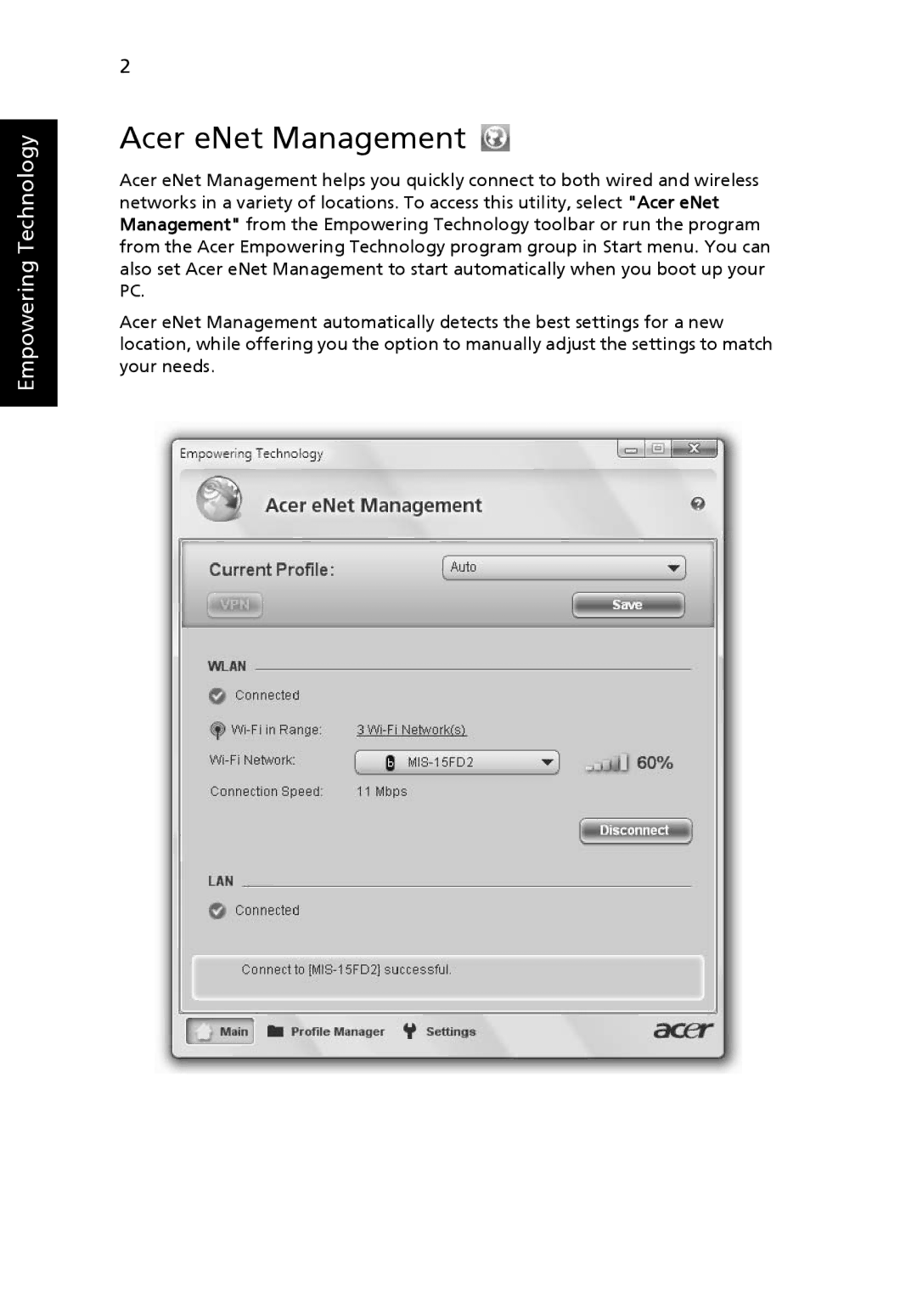 Acer 5220G, MS2210 manual Acer eNet Management 