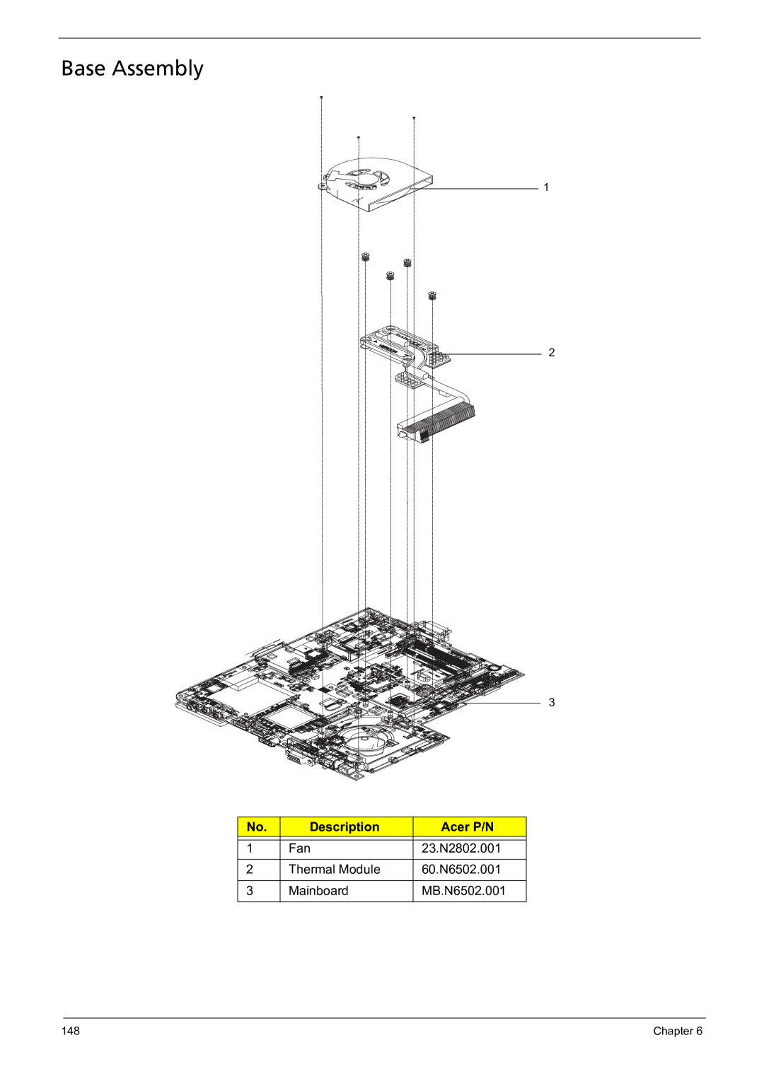 Acer 5241 manual Base Assembly 