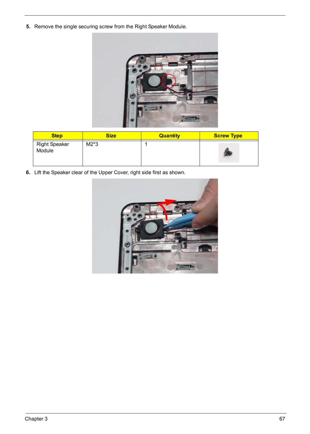 Acer 5241 manual Step Size Quantity Screw Type 