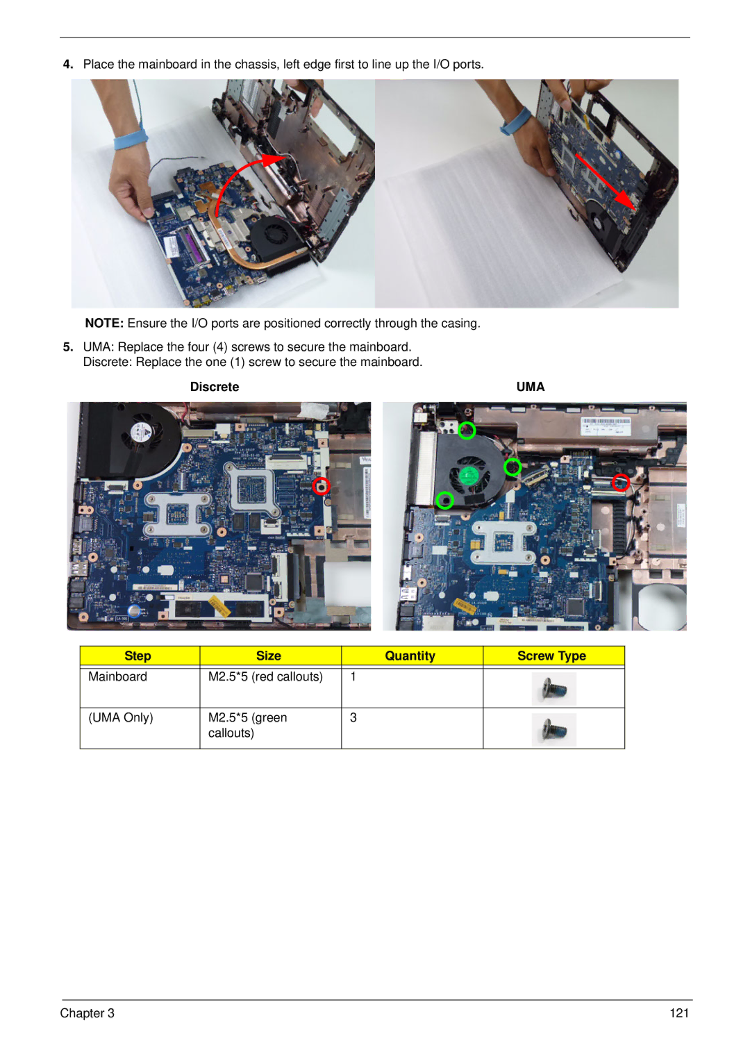 Acer 5252, 5552G manual Uma 