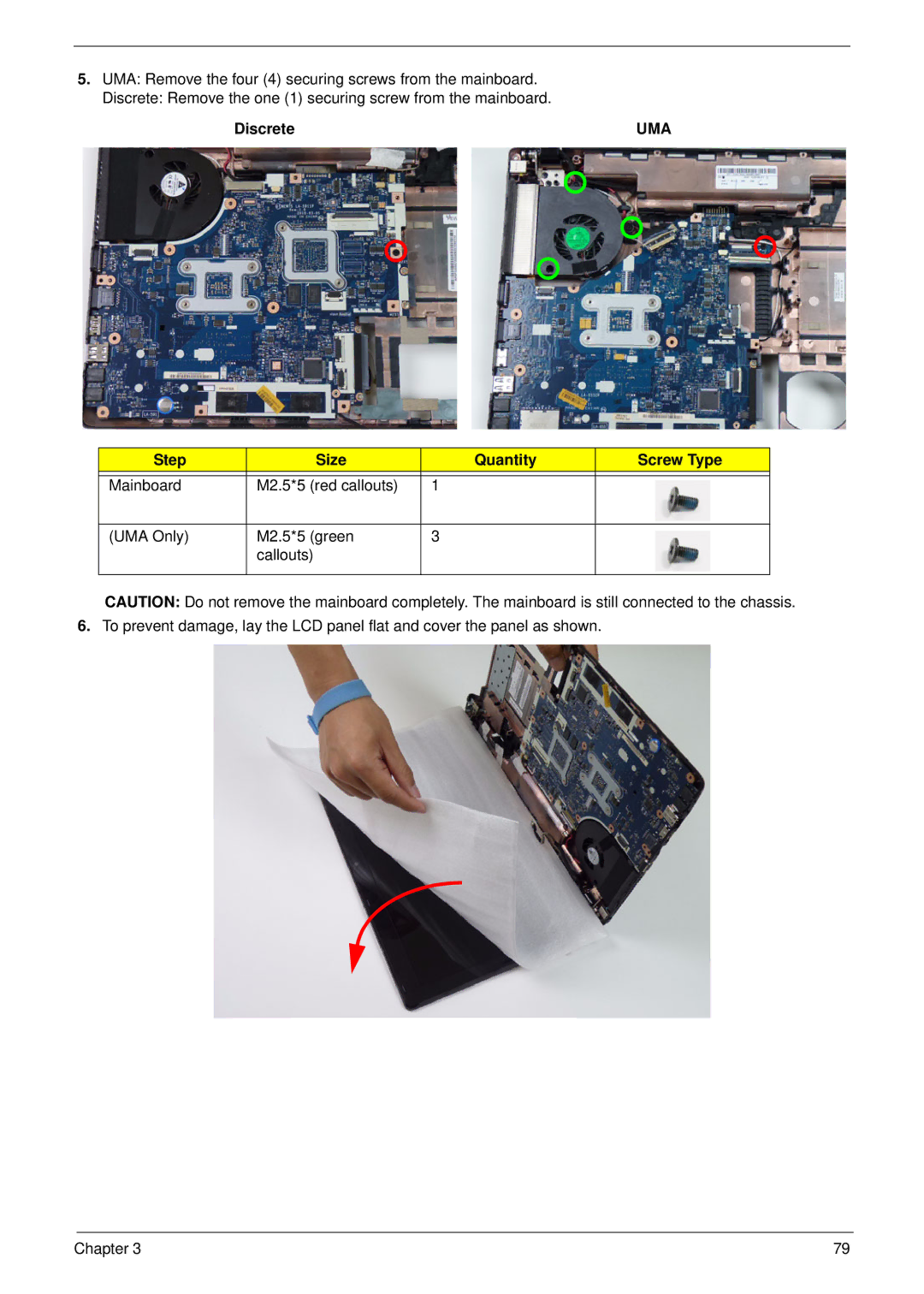 Acer 5252, 5552G manual Uma 