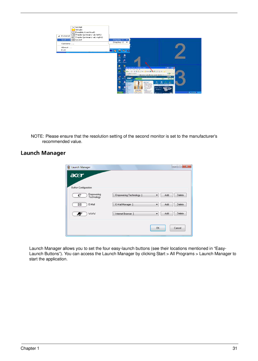 Acer 5710G, 5310G manual Launch Manager 