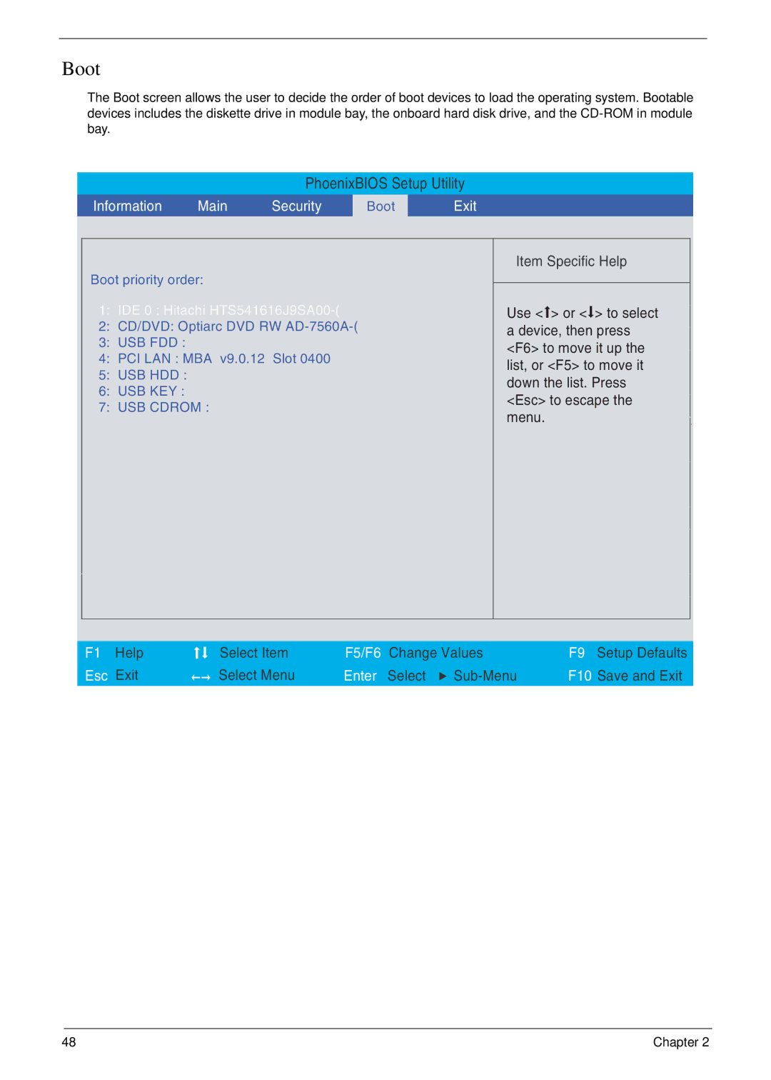 Acer 5310G, 5710G manual Boot 