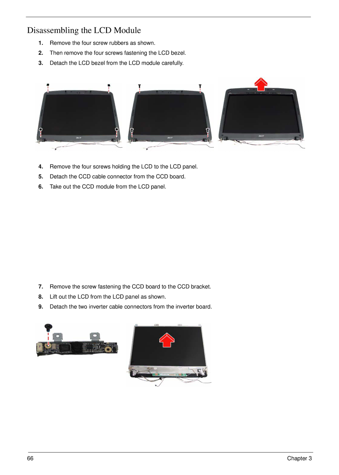 Acer 5310G, 5710G manual Disassembling the LCD Module 