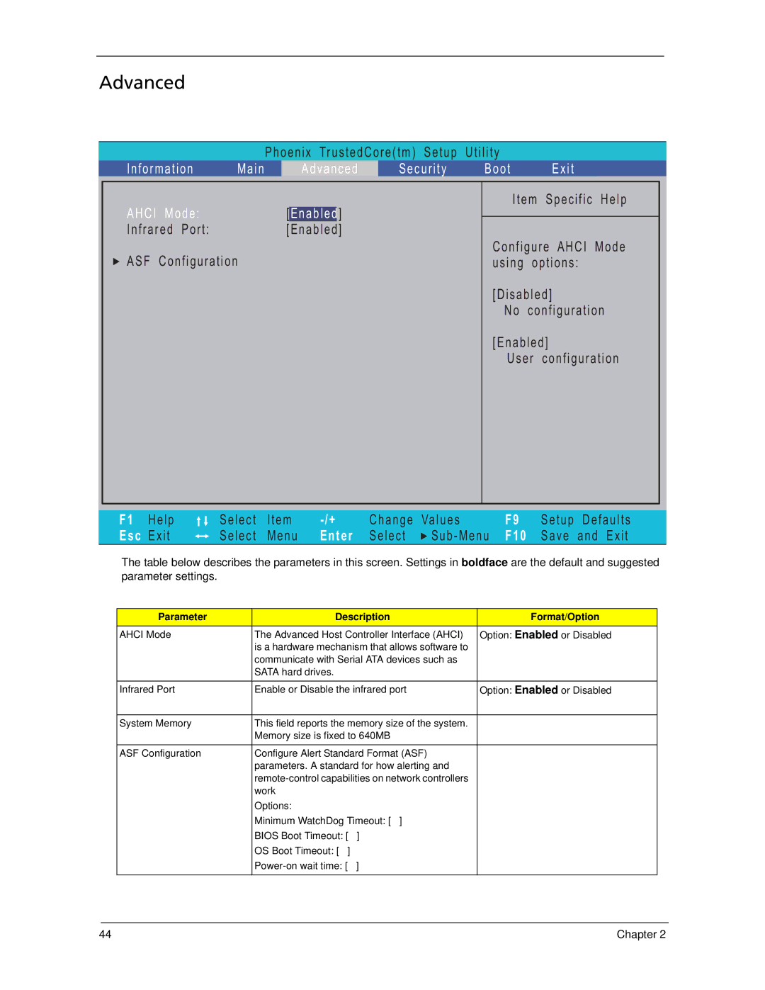 Acer 5320, 5220 manual Advanced, C u r i t y O t 