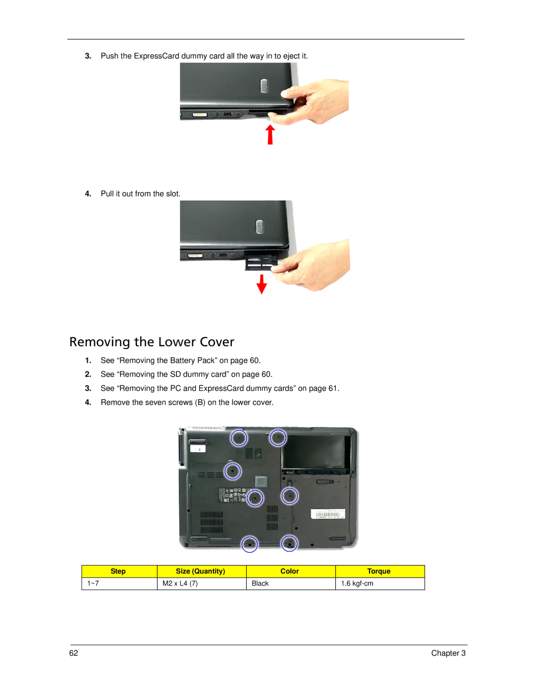 Acer 5320, 5220 manual Removing the Lower Cover 