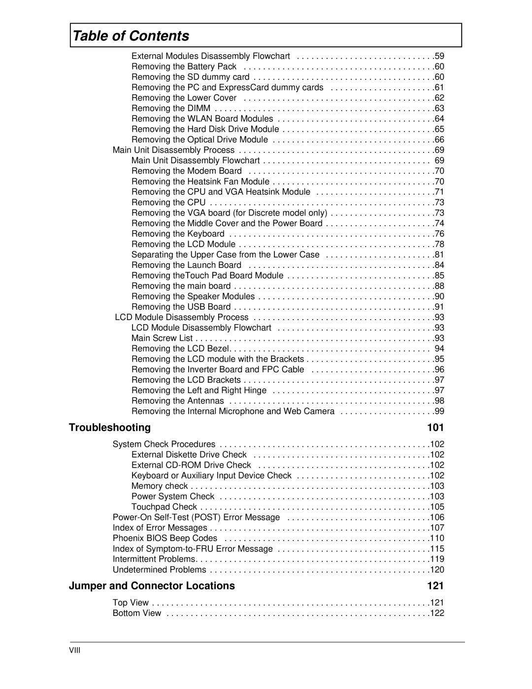 Acer 5320, 5220 manual Troubleshooting 101 