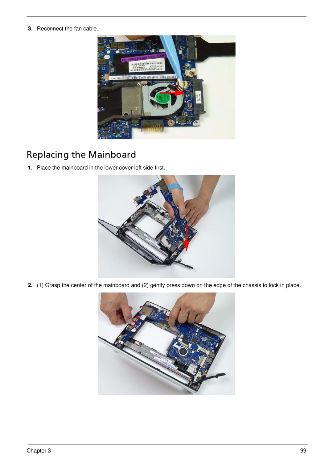 Acer 533 manual Replacing the Mainboard 