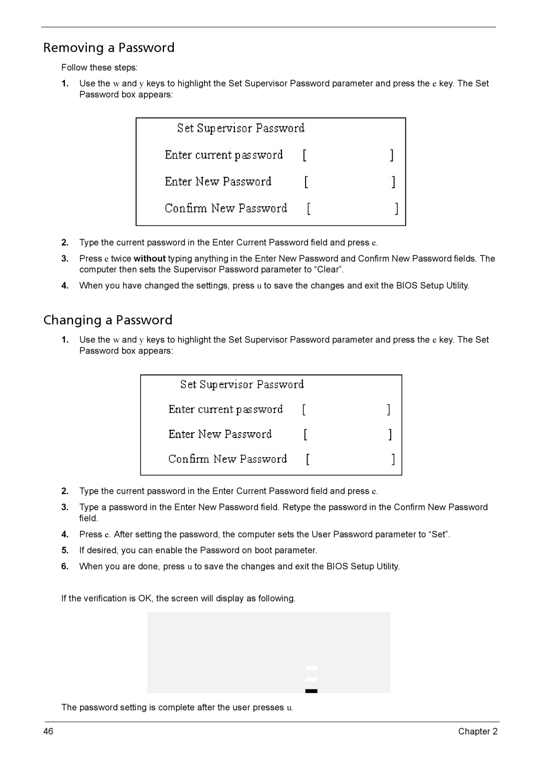 Acer 5330, 5230 manual Removing a Password 