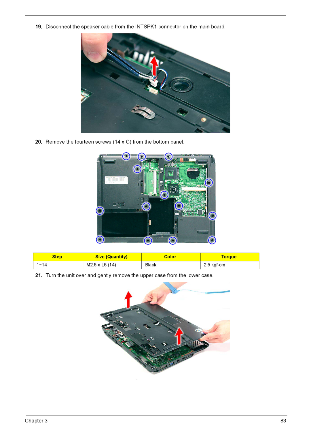 Acer 5230, 5330 manual ~14 M2.5 x L5 Black Kgf-cm 