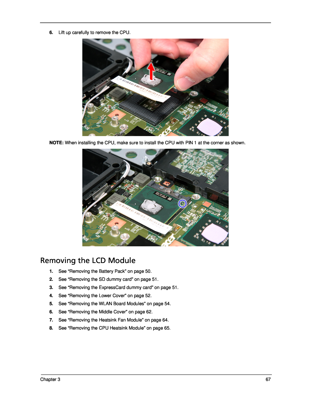 Acer 5330 manual Removing the LCD Module 