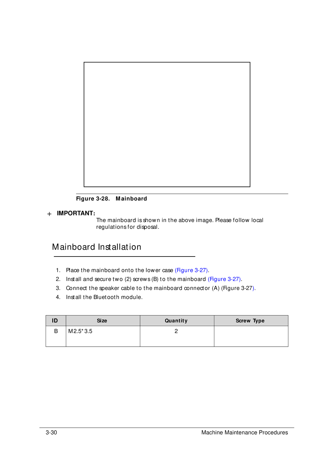 Acer 5349 manual Mainboard Installation 