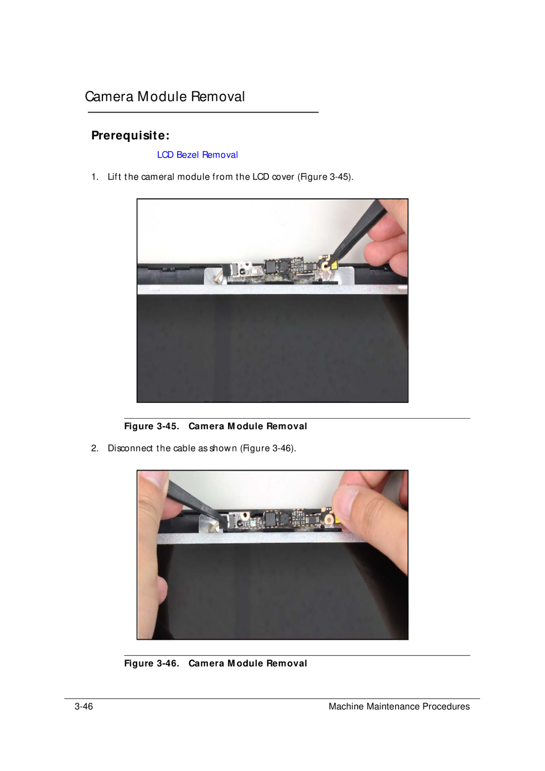 Acer 5349 manual Camera Module Removal 