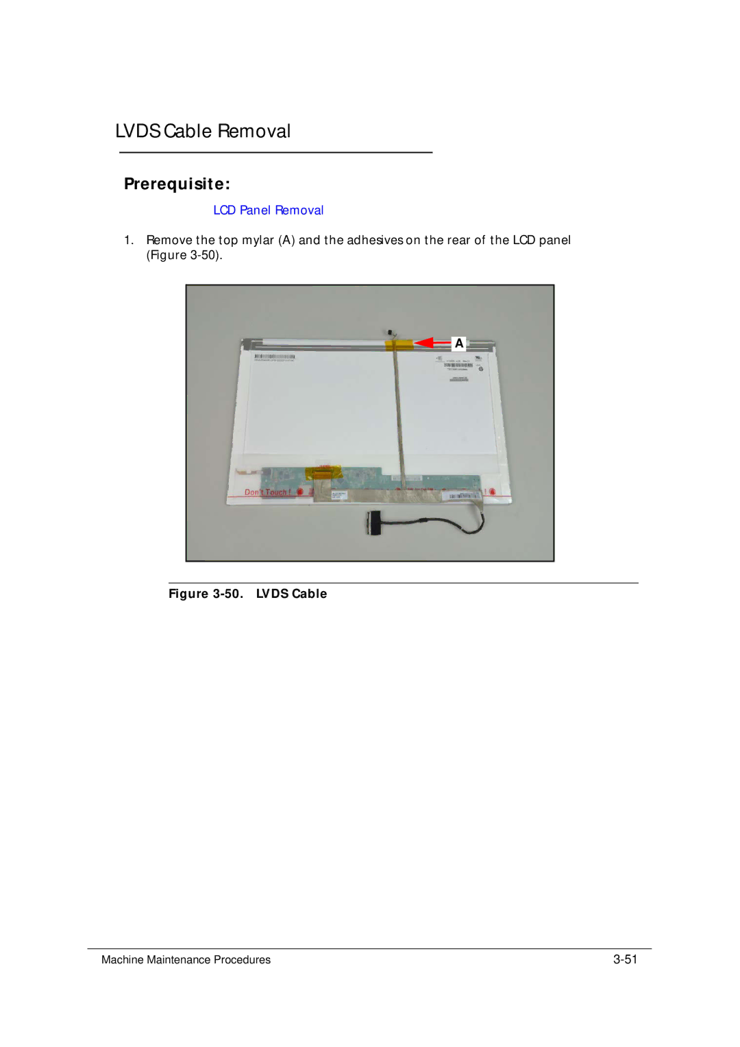 Acer 5349 manual Lvds Cable Removal 