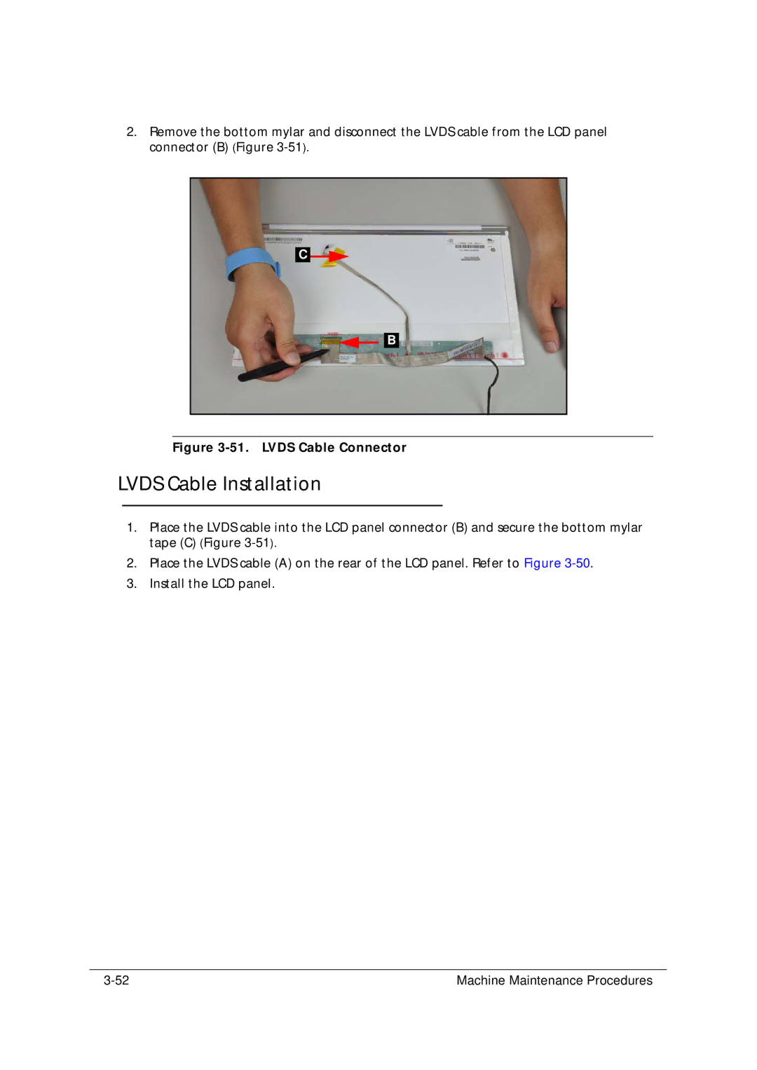 Acer 5349 manual Lvds Cable Installation, Lvds Cable Connector 