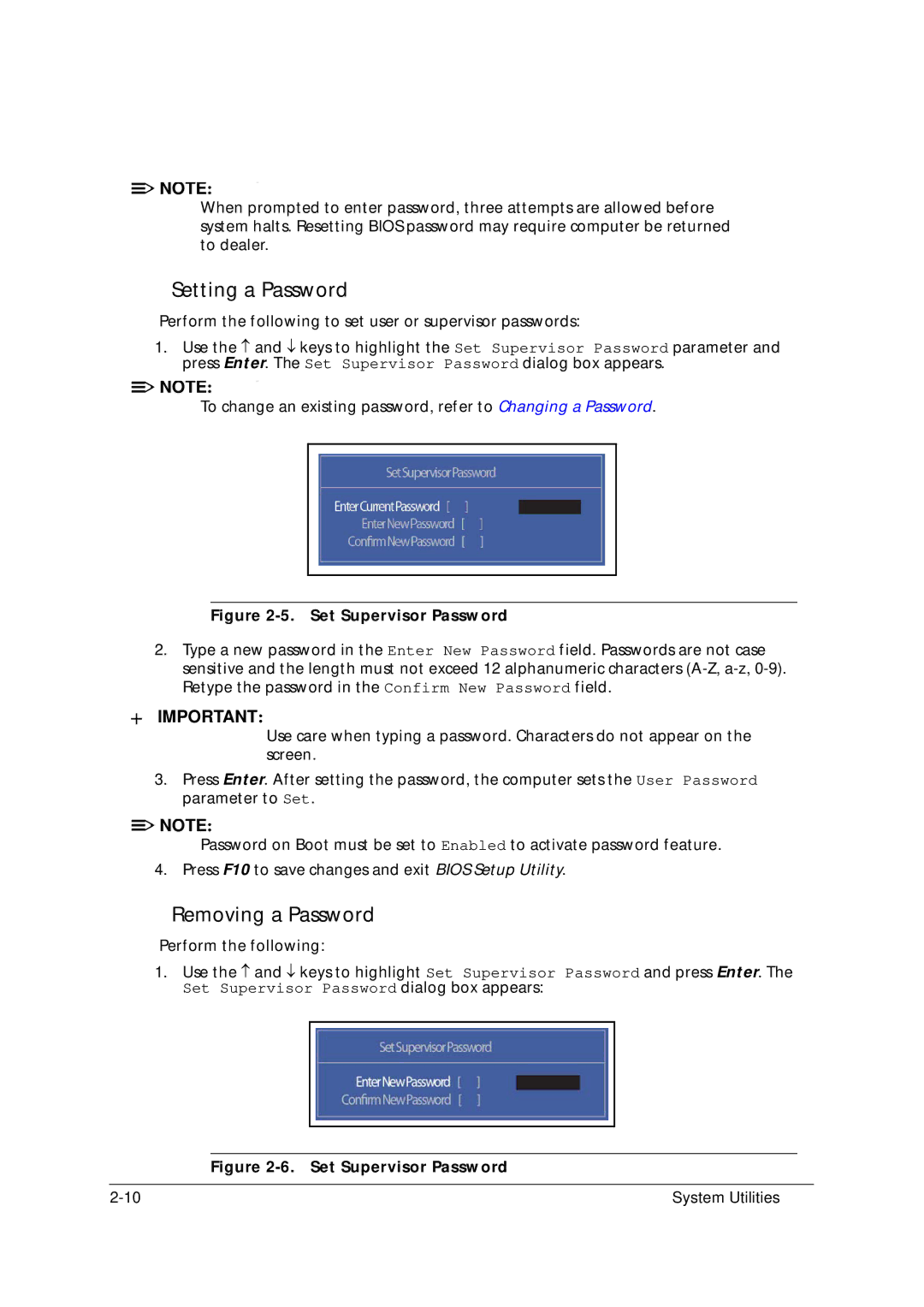 Acer 5349 manual Set Supervisor Password, System Utilities 