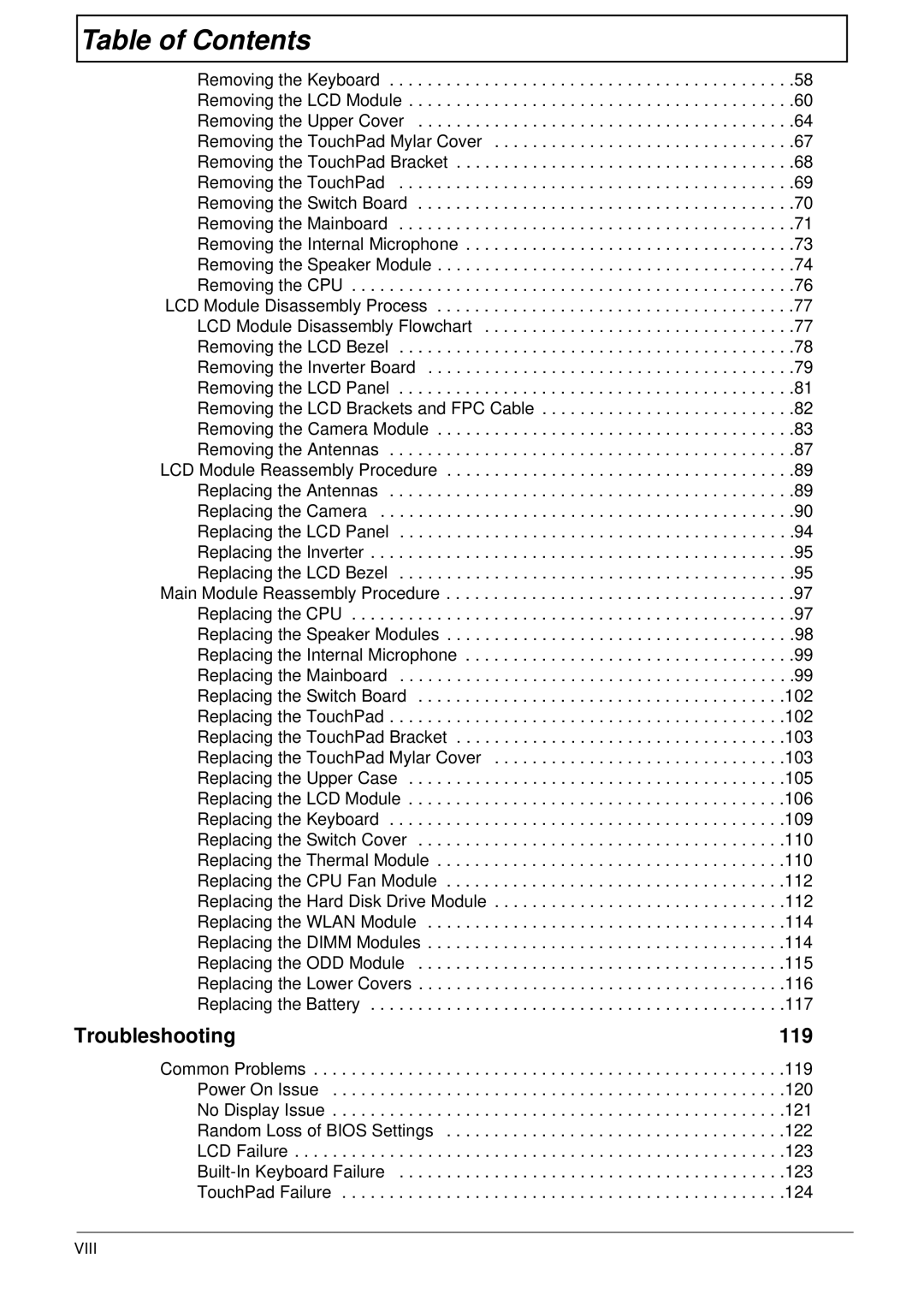 Acer 5515 manual Troubleshooting 119 