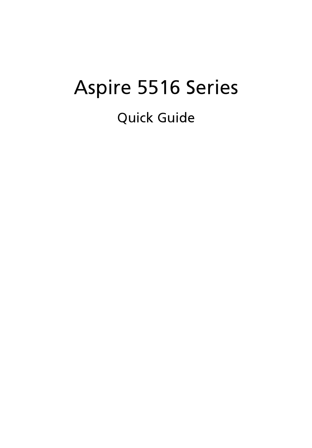 Acer manual Quick Guide, Aspire 5516 Series 